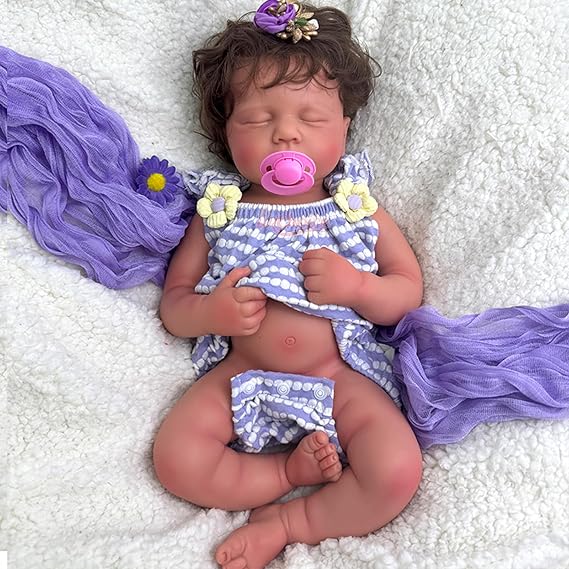 Lifelike 20 Inch Open Mouth Full Body Silicone Reborn Doll Boy with Hair