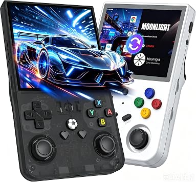 ANBERNIC RG353P Handheld Game Console Support 5G WiFi 4.2 Bluetooth Dual OS +Android 11, Linux RK3566 64BIT 64G TF Card 4452 Classic Games 3.5 Inch IPS Screen 3500mAh Battery