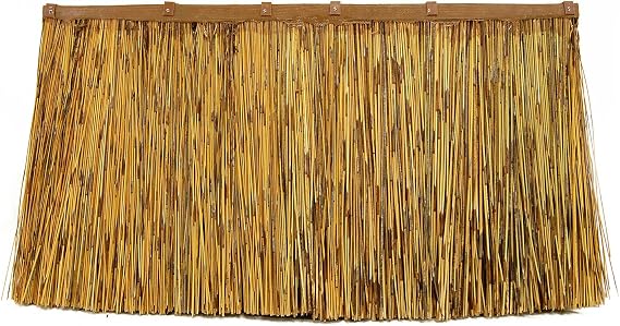 FOREVER BAMBOO African Thatch Reed Panel Palapa Cover Tiki Bar Roof Tiki Thatch Roofing Panels 31 in W x 18 in H