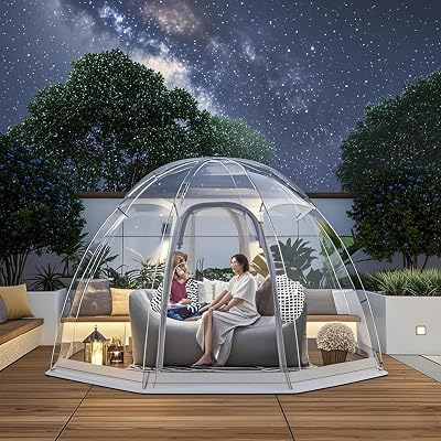 Transparent Garden Dome Bubble Tent for Camping, Pop-Up Outdoor Star Tent, Tiny House Gazebo for Patio, Backyard, and DiningAGray,X-Large
