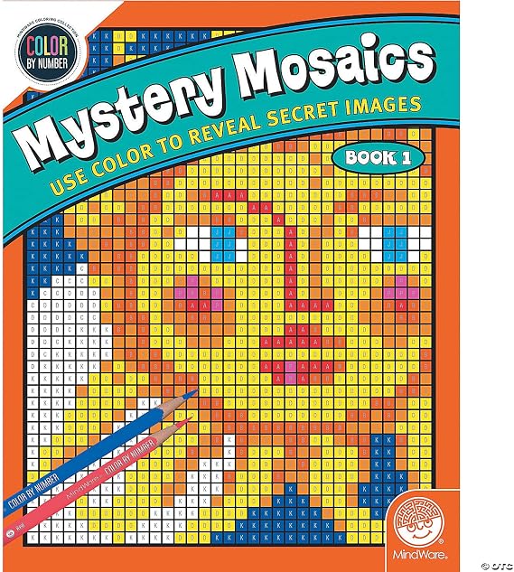 MindWare Color by Number Mystery Mosaics: (Book 1), Multi Color