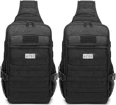 ATBP Tactical Crossbody Sling Backpack Militray Shoulder Holster Bag For Men Concealed Carry Chest Pack Hiking Daypack 20L