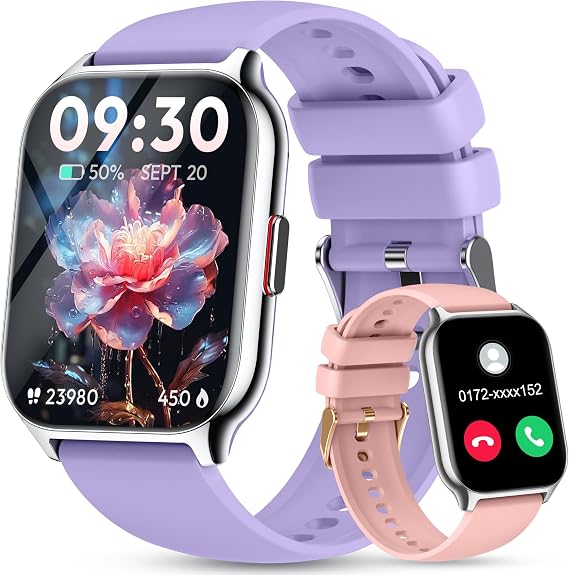 Smart Watch 45mm for Women Men(Dial/Answer Calls), 2.0" Fitness Tracker Watch with Heart Rate/Blood Pressure/Blood Oxygen Monitor for Android iOS