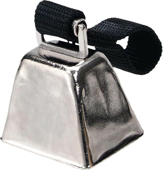 Water & Woods Nickel Cow Bell for Dogs by Coastal Pet - Durable Noise Maker - Easy Attachment - Nickel-Plated Material with Nylon Handle - Black, Small