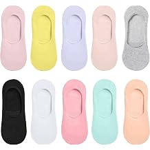 Anthony Jackson 10 Double Box BAMBOO Premium Men's and Women's Seamless Invisible Anti-Slip Slicon Ballerina Socks Brook...