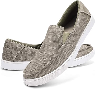 ALEADER Mens Canvas Slip-On Loafer, Casual Deck Shoes, All-Day Comfort