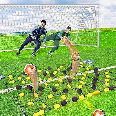 Pro Ball Deflector for Goalkeepers - Reflex and Agility Training Kit with 6.5x5.29.2ft Floor Matrix - Multiple Refraction Angles for Enhanced Performance 2  2.8m6.5  9.2ft