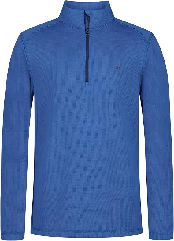 IZOD Boys' Long Sleeve Performance Quarter Zip Pullover, Lightweight