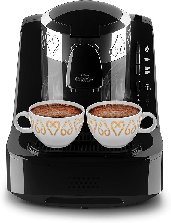 ARZUM Okka Automatic Turkish Coffee Machine, Maker, USA 120V, UL, Black and Silver