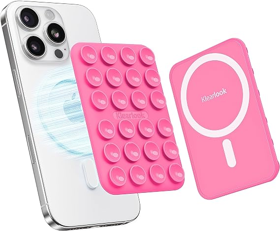 Klearlook Magnetic Suction Phone Mount for MagSafe Case, Hot Pink