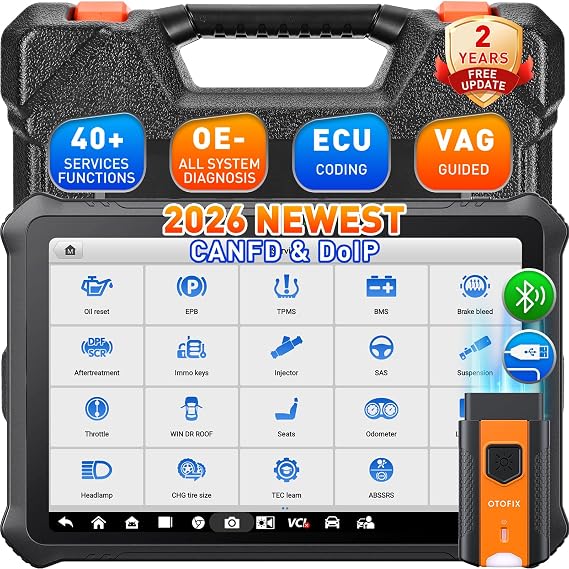 OTOFIX D1 PROS 2026 Bidirectional Scan Tool, 2 Years Free Update, ECU Coding, FCA SGW Access, 40+ Services, Active Test, VAG Guided Function, Auto Scan 2.0, CANFD & DOIP, Advanced of D1 Lite