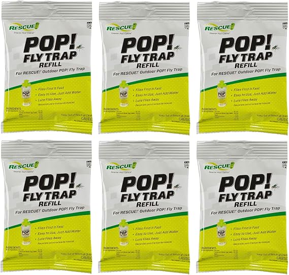 RESCUE! POP! Fly Trap Bait Refill Outdoor Use 6 Pack
