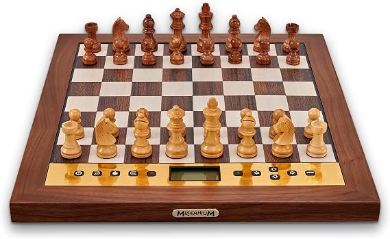 Millennium M830 Luxury Electronic Chess Board The King Performance, Handcrafted Wood, Human-Like AI, Adaptive 3002400 ELO, Premium Chess Computer for Home
