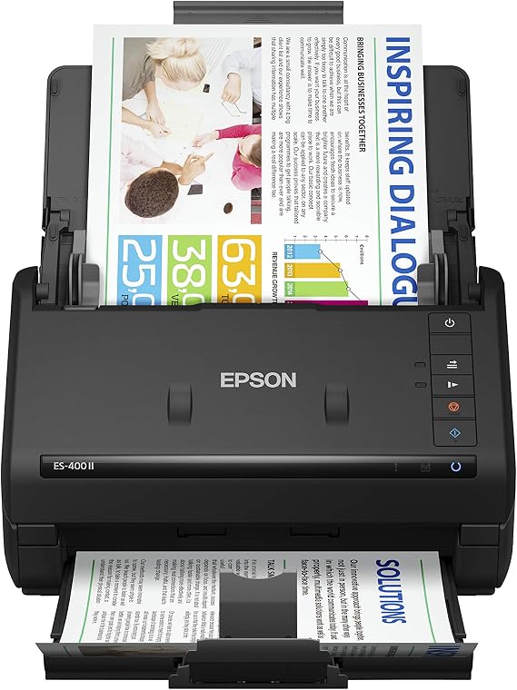 Epson Workforce ES-400 II High-Speed Color Duplex Desktop Document Scanner | For Computers including PC and Mac with Auto Document Feeder and Image Adjustment Tools