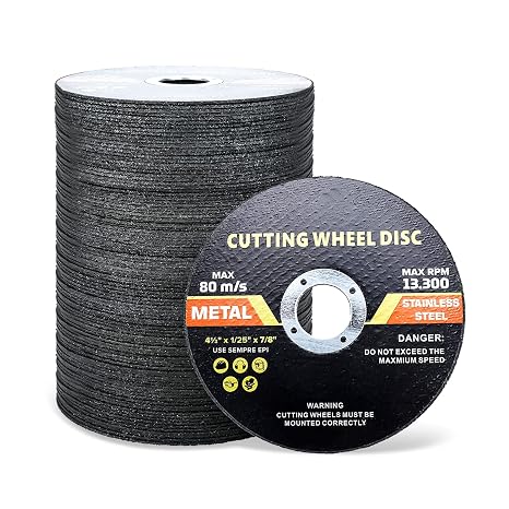 100 Pack 4-1/2 Inch Cutting Wheel, 4-1/2" x 7/8" Metal &Stainless Steel Cut Off Wheel Thin Metal Cutting Disc for Angle Grinder Metal