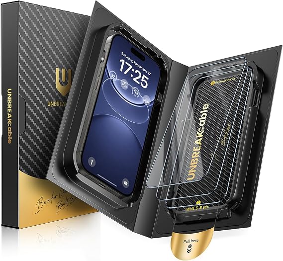 UNBREAKcable iPhone 15 Pro Max Full-Coverage Screen Protector - 3 Pack