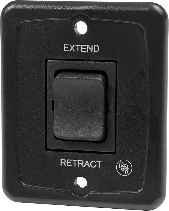 Solera 40 AMP Interior RV Power Awning Switch with Plate, Black 308474
