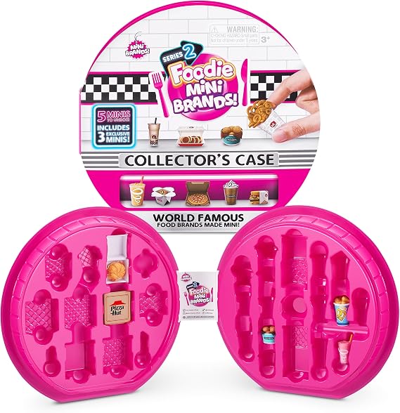 Mini Brands Foodie Series 2 Collector's Case by ZURU Real Miniature Fast Food Brands Collectible Toy, 5 Mystery Brands for Girls, Teens, Adults, Collectors Perfect Stocking Stuffer and Gift