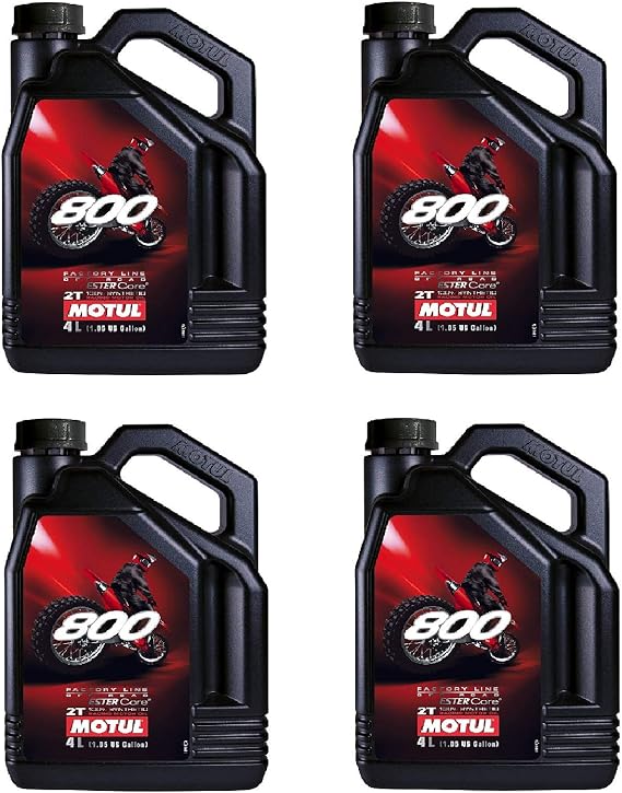 Motul 104039 Set of 4 800 2T Off Road Motor Oil 1-Gallon Bottles