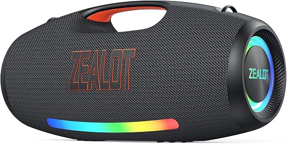 ZEALOT 250W Big Bluetooth Speaker with Bass, Portable Speaker with Subwoofer, Gift for Men, Wireless Speaker for Party, HiFi Stereo, IPX6 Waterproof, EQ, LED, 48000mAh, Outdoor, Pool, Beach