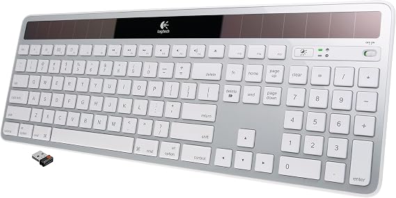 Logitech K750 Wireless Solar Keyboard - Made for Mac, Solar Recharging, 2.4GHz Wireless - Silver