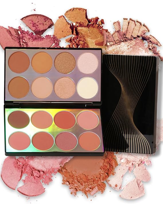16 Colors Contour Palette,Blush Highlighter Bronzer Powder All in one Makeup Palettes,Blendable Matte Shimmer Illuminator Palette for Sculpting the Face and Create a Glowing Look Makeup