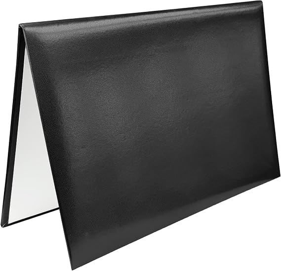 Blank Diploma Cover Holder 8.5 x 11 Inch Graduation Certificate, 1 Pack | Faux Leather Cover, 4mm Foam Padding, Secure Ribbon Corners, Clear Protective Sheet, Graduation, Awards, Customizable