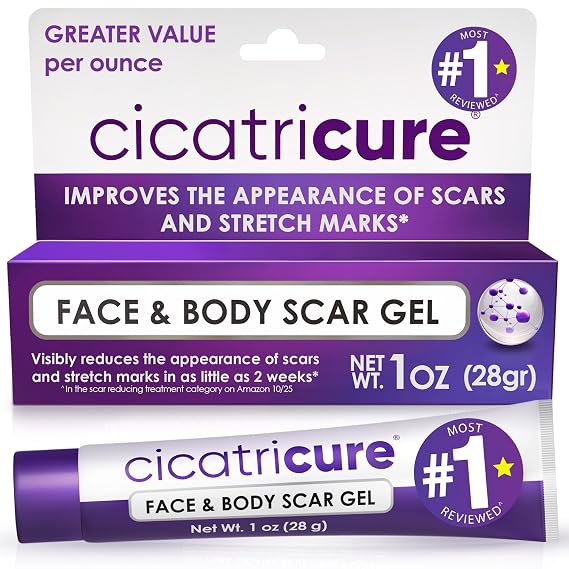Cicatricure Advanced Scar Gel, Proven Results in 2 Weeks, 1 oz (28 g) | Scar Gel for Face & Body, Scar Treatment for Surgical Scars, Stretch Marks, Scars of Burns and Injuries, Acne Scar Treatment