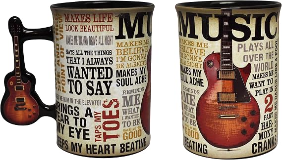 Midsouth Products Music is Passion 16 oz. Mug with Guitar Handle