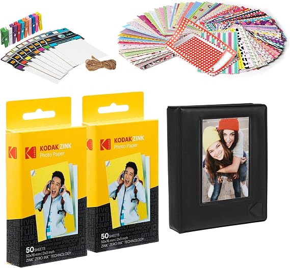 Kodak 2x3 Premium Zink Paper 100 Pack with Photo Album