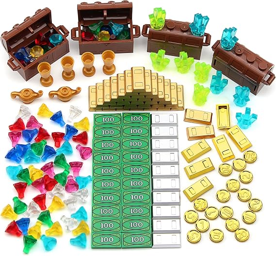 Pirate Treasure Chest Kit Money Gems Building Blocks Set 174 Pieces Pack