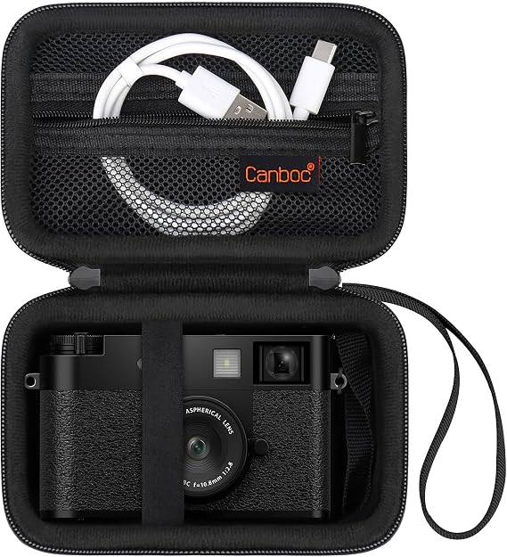 Canboc Carrying Case for FUJIFILM X Half Premium Compact Camera, FUJIFILM X-HF1 Digital Camera Bag, Mesh Pocket fits USB Cable, Black (Case Only)