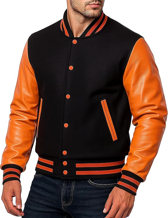 Unisex Varsity Letterman Jacket College High School Baseball Bomber Coat