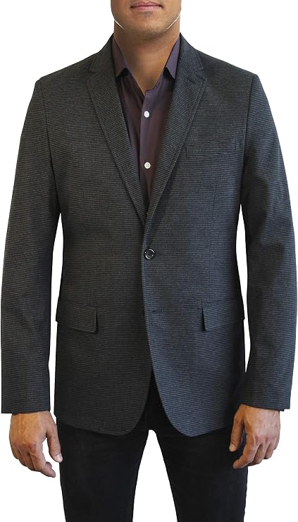 Daniel Hechter Black and Grey Nails Head Two Button Jacket