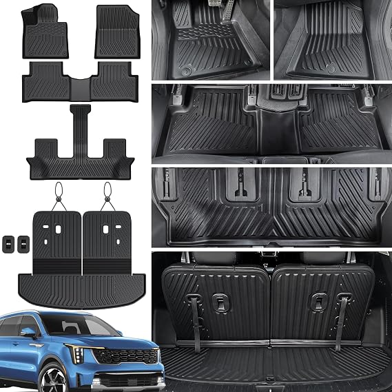 Floor Mats for Kia Sorento 2021-2026 Gas 6/7 Seats w/Cargo Mat