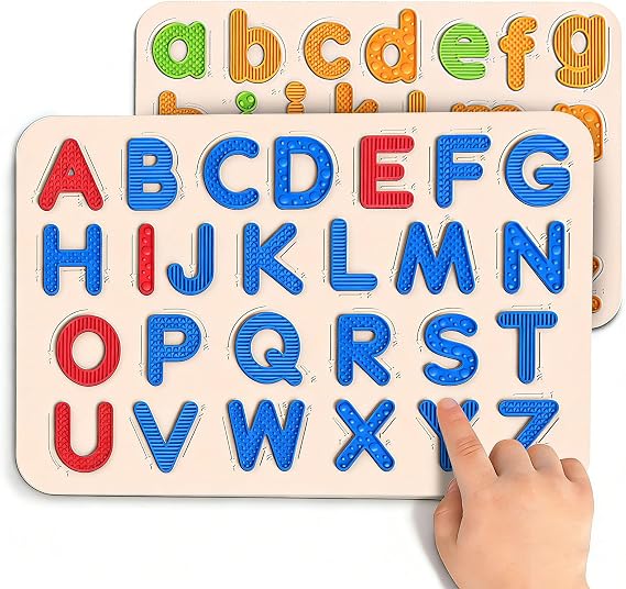 Silicone Letter Tracing Mat, Double-Sided Textured ABC Learning Toy