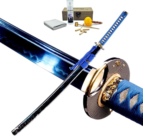 1060 Real Hamon Katana and Big Care Kit Combination,Includes a 1060 Real Hamon Katana has Bohi and a Big Katana Cleaning Kit