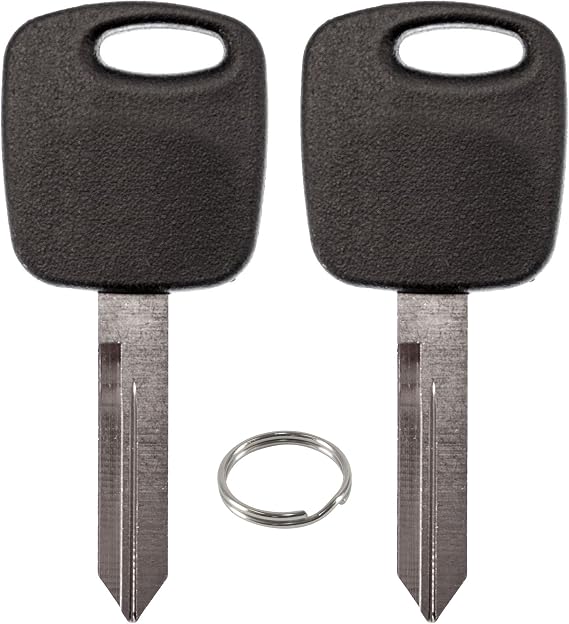 2 Replacement Keys with Transponder Chip 4C Ignition New Uncut Blank H72 Key