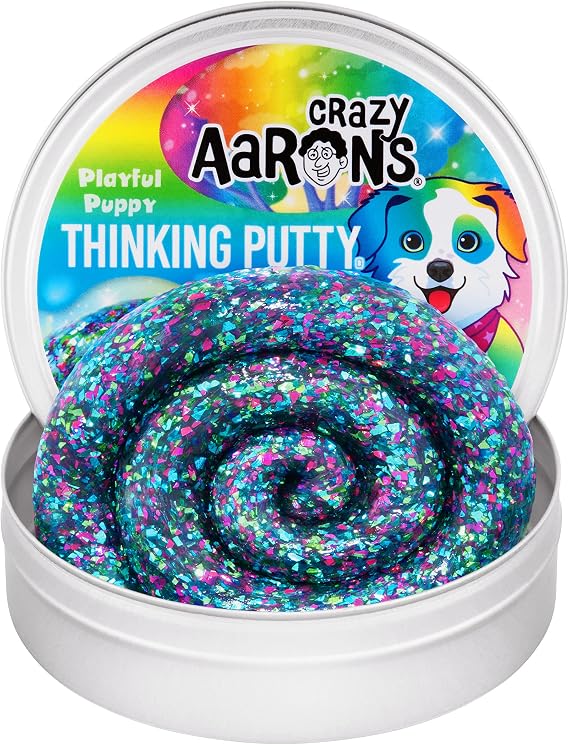 Crazy Aaron's Thinking Putty - Playful Puppy - Multi-Color Sensory Putty for Kids and Grown ups in a 4" Tin - Creative and Endless Fun, Stress Relief Therapy Toys, Never Dries Out - Made in USA