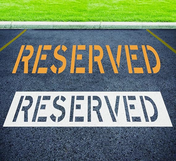 Reserved Stencil 10" Letters, Foldable Silicone Reusable Stencil for Parking Lot Line Painting, Pavement, Asphalt & Concrete Marking Template