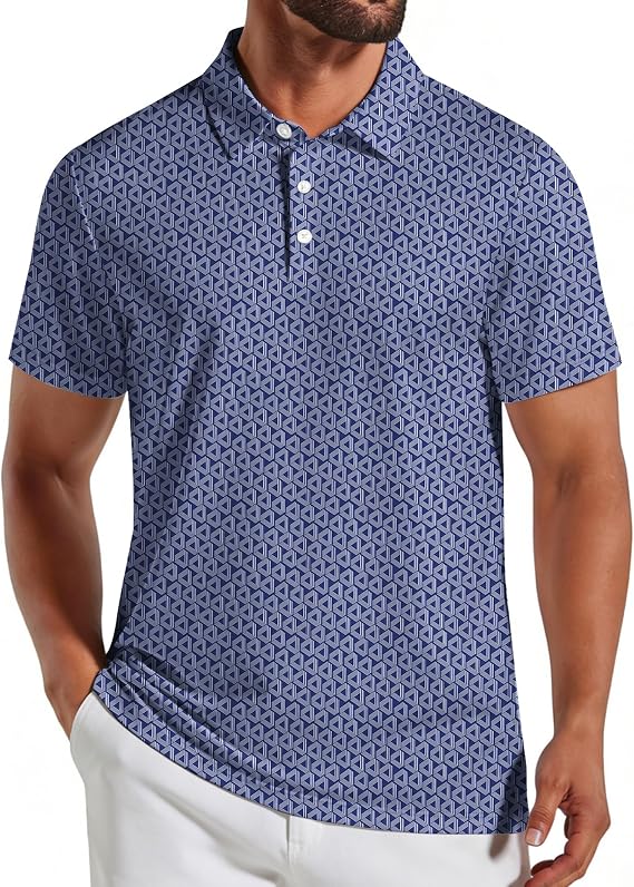 COOFANDY Mens Golf Polo Shirts Short Sleeve Quick Dry Casual Collared Shirt