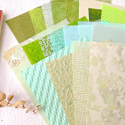Aromoty 20Pcs Handmade Scrapbook Paper Craft Textured Paper Morandi A5 sheet Mesh Fabric Mulberry Special Mix for Scrapbooking Junk Journal Journaling Supplies DIY Materials,5.8x8.2 inches