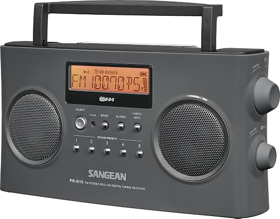 Sangean PR-D15 Digital Portable Stereo RDS Receiver Gray