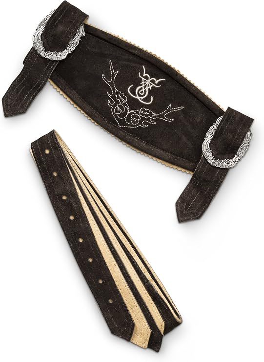 Schoneberger Men's Bavarian Suspenders for Lederhosen - Oktoberfest Leather Trousers Suspenders classic
