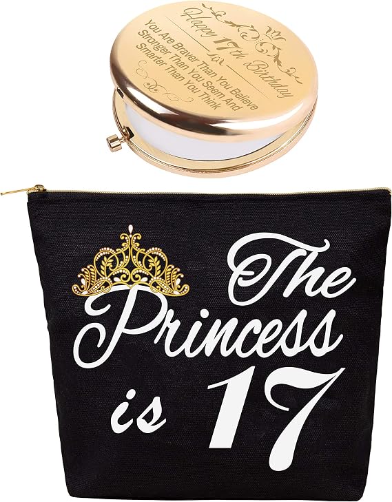 17th Birthday Gifts for Girls, 17 Year Old Girl Gift Ideas, Gifts for 17 Year Old Girl, Birthday 17 Year Old Girl, 17th Birthday Presents, 17th Birthday Mirror, 17th Birthday Makeup Cosmetic Bag