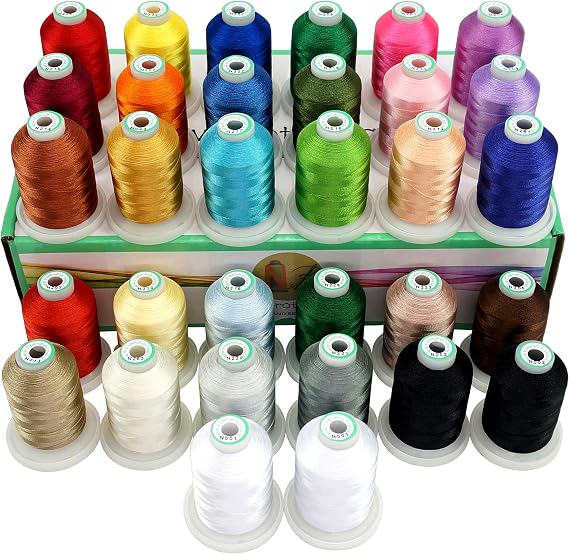 New brothread 32 Spools Polyester Embroidery Machine Thread - Assortment 1