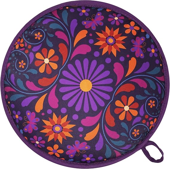 Sophix Tortilla Warmer Pouch - 12-Inch Large Size - This Thermal Insulated Fabric Holder Keeps Tortillas, Naan Bread, and Pizza Rolls Warm for up to One Hour | Two-Sided (Flower Design)