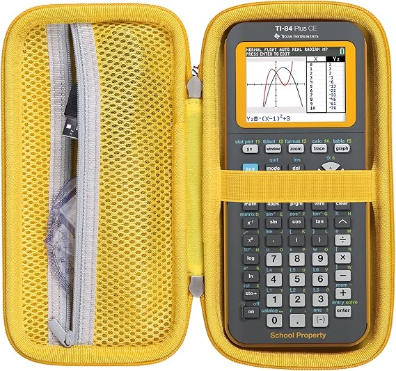 Khanka Stroage Case for Texas Instruments TI-84 Evo/TI - 84 Python/TI-83 Plus/TI-84 Plus/TI-84 Plus CE Color Graphing Calculator, Case Only(Black, Orange)