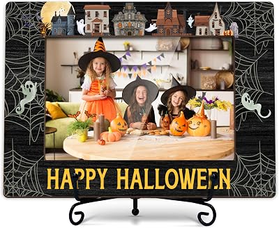 Halloween 4x6 Photo Frame With A Stand, Wooden Photo Frame For Boy, Girls, Adult, Happy Halloween Home Decoration, Memorable Halloween Gifts-F13