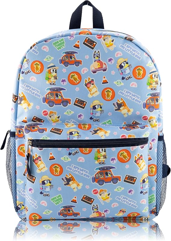 Bluey Backpack for Kids | Bluey Bookbag for Girls, Boys, Unisex School Bag | Toddler Travel Bag, Cute Lightweight Bag for School | Ages 3+